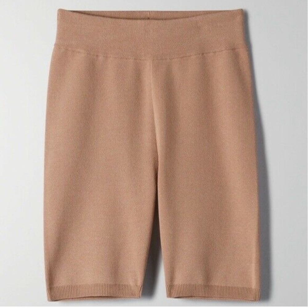 Aritzia Wilfred Brown ribbed biker short size S